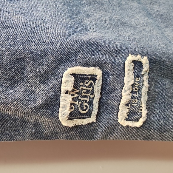 Teenie Weenie denim overalls for girls 1997 TWBEAR light wash embroidered rare - Picture 10 of 15